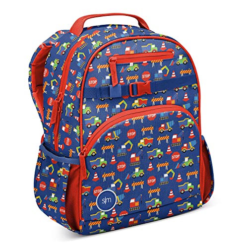 Simple Modern Toddler Backpack for School Girls and Boys | Kindergarten Elementary Kids Backpack | Fletcher Collection | Kids - Medium (15' tall) | Under Construction