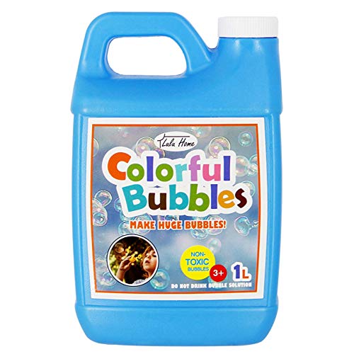 Lulu Home Concentrated Bubble Solution, 1 L/ 33.8 OZ Refill for Bubble Machines, Giant Wands, and Blowers - Up to 2.5 Gallons for Kids' Halloween Parties