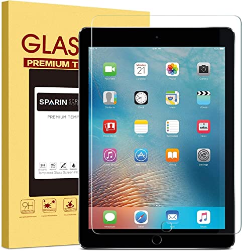SPARIN Screen Protector for iPad 6th Generation 9.7 inch/iPad 5th Generation, Tempered Glass Compatible with iPad Air 2 9.7 inch