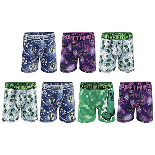 Minecraft Boys Ultimate Gamer 7-pack Athletic With Coolcraft Technology In Sizes 4, 6, 8 And 12 Boxer Briefs, 7-pack Athletic Boxer Brief, 8 US