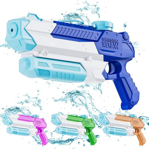 Water Gun, Water Guns for Adults & Kids, 4 PCS 300CC Long Range High Capacity for Water Guns, Water Toys, Water Blaster, Swimming Pool Beach Outdoor Summer Fun Party Games, Gifts for Boys and Girls