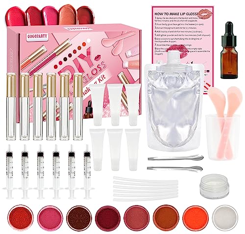 GOGOPARTY DIY Lip Gloss Base Making Kit, Creations Fun Makeup Gift Set for Women Girls to Create Moisturizing and Shiny Lip Gloss