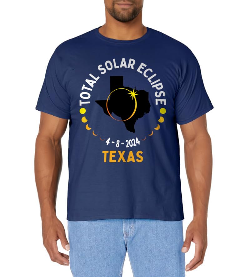 Texas Solar Eclipse 2024 Party Total USA Map Totality T-Shirt