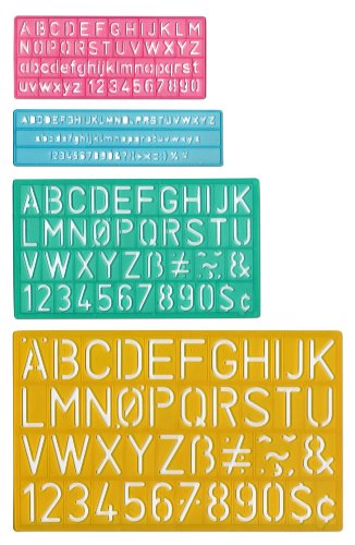 Westcott 02145 Letter Stencil Guide Set, Assorted, 4 Pack
