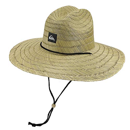 Quiksilver mens Pierside Straw Lifeguard Beach Straw Sun Hat, Natural/Black, Small-Medium US
