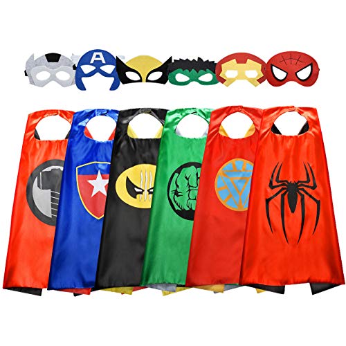Roko Superhero Capes for Kids, Cool Halloween Costume Cosplay Festival Party Supplies Favors Dress Up, Gifts Toys for 3-12 Year Old Boys Girls Toys Age 3-10 Christmas Easter Basket Stuffers
