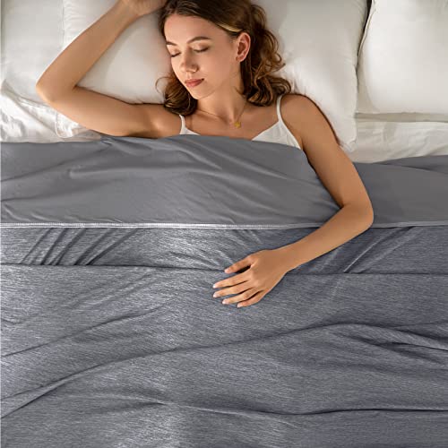 Topcee Cooling Blanket (90'x90'Queen Size) for Sweats Absorbs Heat to Keep Adults Cool on Warm Nights, Q-Max 0.5 for Hot Sleepers, Ultra-Cool Lightweight Blanket for Bed