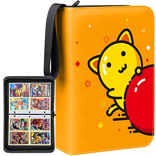 Card Binder For Card 4 Sleeves with 400 Cards Holder,Trading Card Albums Book Case Folder with 3 Rings For Game,Sports