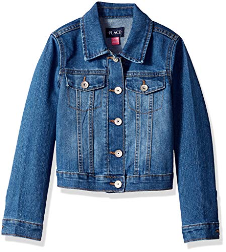 The Children's Place girls Basic Denim Jacket, Azure Wash, Medium US