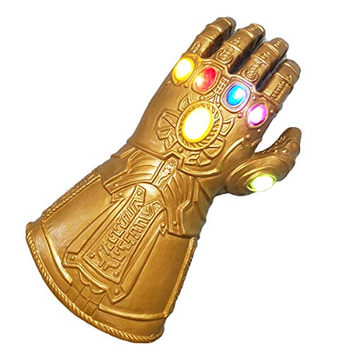 Latex Infinity kids Hand Glove with Light Up LED Gift for Halloween and Cosplay Gold Kids Size