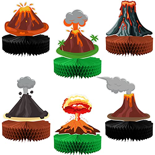 6 Pieces Volcano Centerpieces Volcano Party Favor Decoration Dinosaur Party Decorations, Lava Table Setting Fire Party Supplies Luau, Hawaiian Party, Tiki Party Supplies