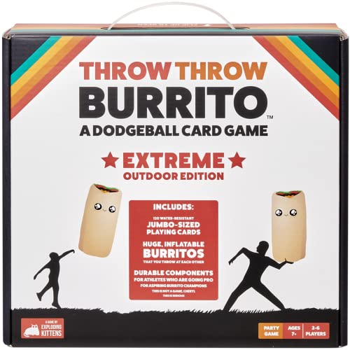 Throw Throw Burrito by Exploding Kittens: Extreme Outdoor Edition - A Dodgeball Card Game - Family-Friendly Party Card Games for Adults, Teens & Kids