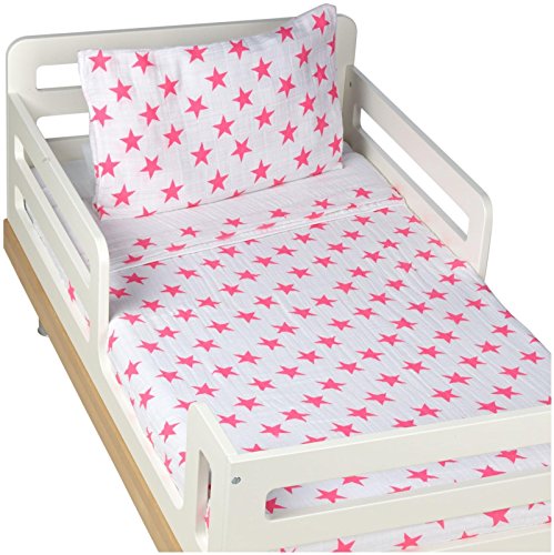 aden + anais Classic Toddler Bed in a Bag - Fluro Pink Kids Bedding Sets: Toddler Bedding, Toddler Pillow, Cotton Blanket