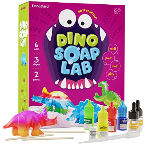 Dino Soap Making Kit For Kids, Dinosaur Science Toys Kits, Easter Gifts For Kids All Ages, DIY Activities Craft Kits - Art Crafts Gift Set For Boys And Girls, Kid Age 3 4 5 6 7 8 12 Year Old Boy