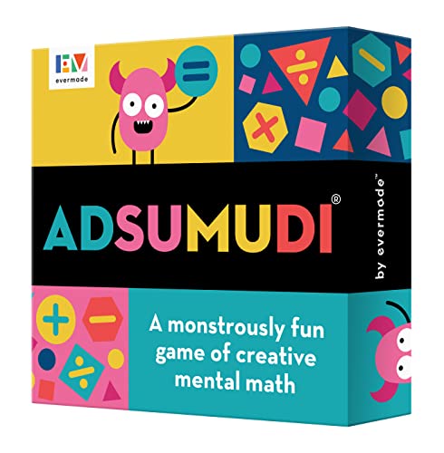 Evermade Adsumudi Math Game - The Monstrously Fun, Smart Game for Kids to Practice Multiplication, Division, Addition and Subtraction - Great for Kids Ages 8-12