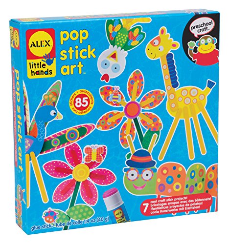 ALEX Toys Little Hands Pop Stick Art Craft Kit, Create Cute Animal and Flower Puppets, Allows Children to be Creative and Use their Imagination, For Ages 3 and up