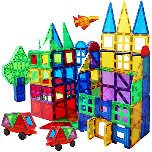 MAGBLOCK Magnet Building Tiles 130 Pcs 3D Toys Magnets Magnetic Blocks Set Preschool Toys Gifts