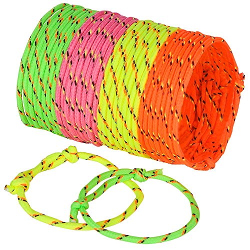 Bedwina Friendship Bracelets for Kids - (Bulk Pack of 144) Neon Adjustable Woven Rope Best Friend Bracelets for Girls and Boys - Bff Toys for Prizes, Birthdays & Party Favors