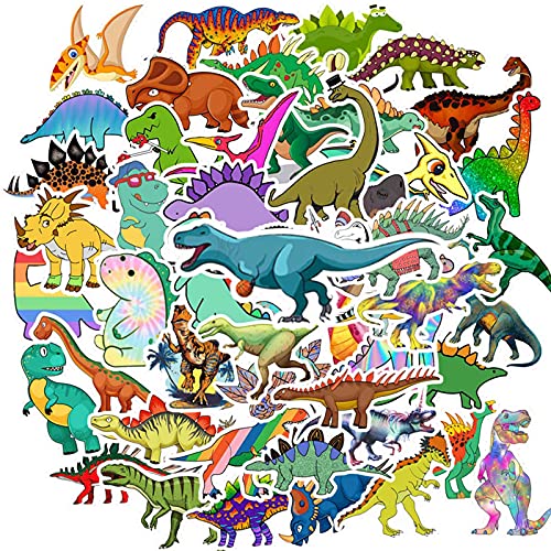 100PCS Waterproof Stickers for Water Bottle Notebook Camping, Dinosaur Theme Non-Repeating Vinyl Holiday Party Stickers.