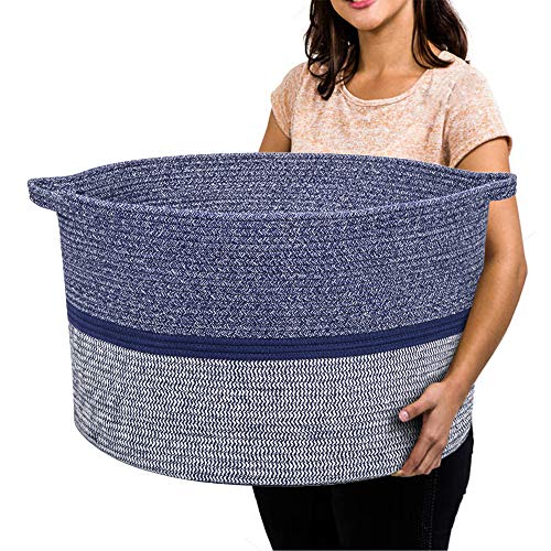 R RUNKA Extra Large Storage Basket 22' x 14', Soft Woven Large Basket with Handles, Basket and Organizer for Laundry, Toys, Books and Baby Blankets