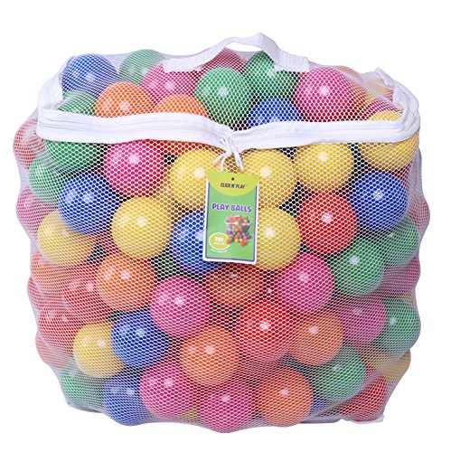 Click N' Play Ball Pit Balls for Kids, 200 Pack - Plastic Refill Balls, Phthalate & BPA Free, Reusable Storage Bag with Zipper, Gift for Toddlers and Kids for Ball Pit, Bright Colors