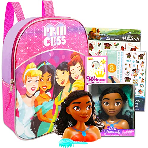 Moana Playset Bundle Moana Toys - Moana Styling Head with Travel Bag, Stickers, Tattoos, and More (Disney Princess Moana Activity Set)