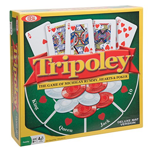 Tripoley Deluxe Board Game, Family Favorite Game, Combination of Michigan Rummy, Hearts and Poker, Perfect for Family Game Night, For Ages 8 and up